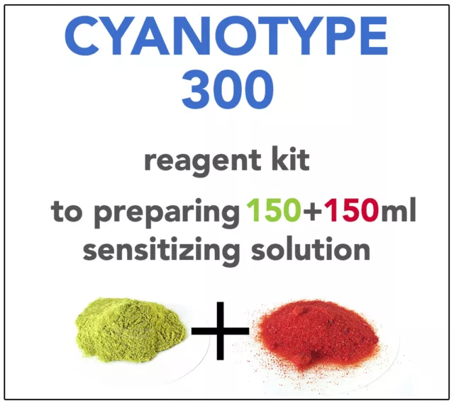 CYANOTYPE REAGENT KIT(for 150+150ml) ALL YOU NEED TO SENSITIZE 75 A4 SHEETS