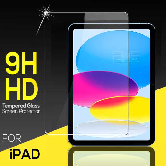 For iPad 10th 9th 7th 6th Gen Air 1 3 5th Pro 11 Tempered Glass Screen Protector