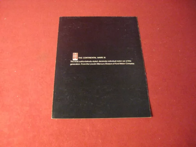 1968 Lincoln Mark III Sales Brochure Catalog Booklet Old Original
