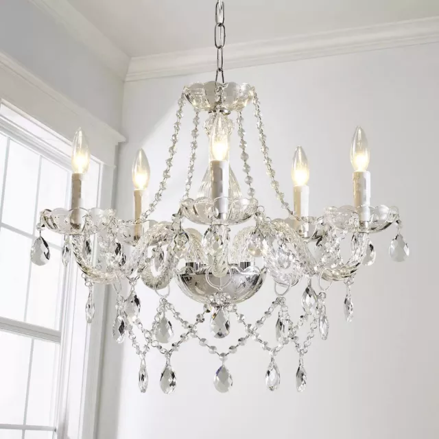 【Vintage】Crystal Chandelier Large Ceiling Pendant Light Glass for Living Hallway