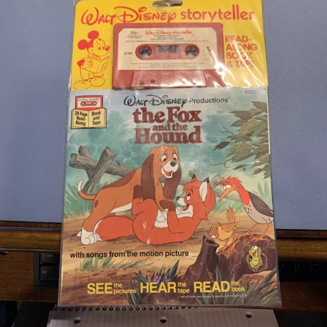 Walt Disney Storytellers Fox And The Hound Read Along Book And Tape NOS Sealed