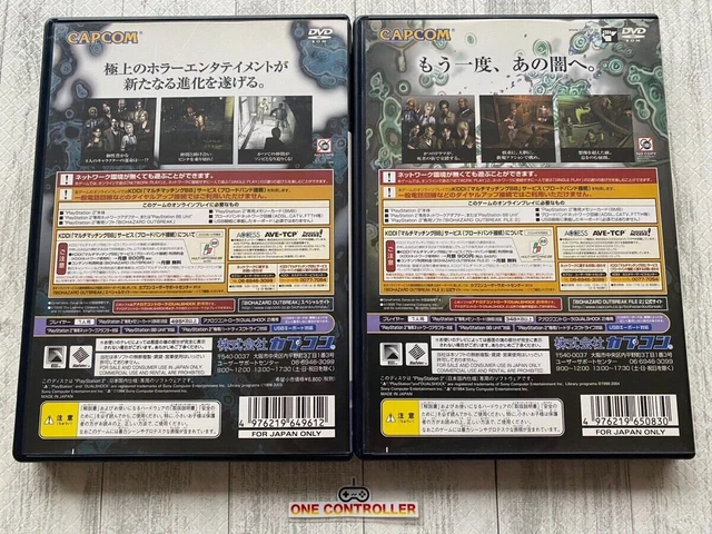SONY PlayStation 2 PS2 Resident Evil Biohazard Outbreak 1 & File 2 from Japan 2
