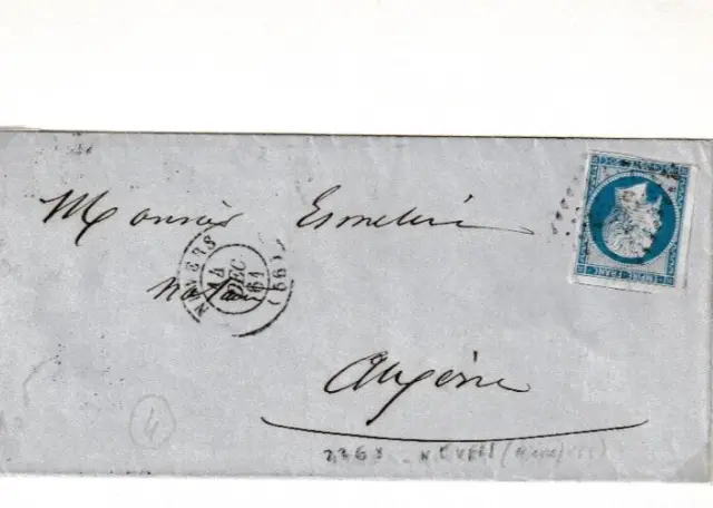 lettre 1861 Nevers (( Nièvre ))