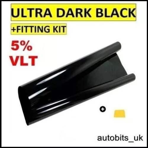 1 PCS Car Office Window Tint Film Tinting Super Dark Black 5% 50cm X 3m