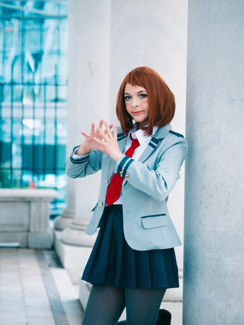 MY HERO ACADEMIA Ochaco Uraraka School Uniform Suit + Wigs Costume ...
