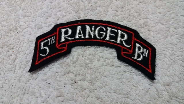 WW2 US Army 5th Ranger Battalion SSI Scroll Patch Embroidered Felt No Glow NOS