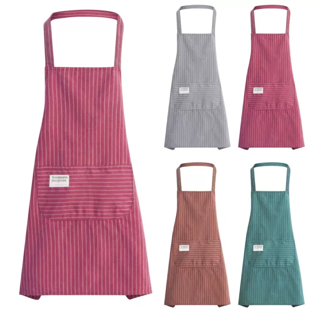 Apron Butcher Crafts Baking Restaurant Chefs Kitchen BBQ Cooking Striped Plain