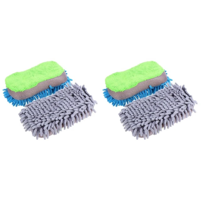 4 Pcs Sponge Whiteboard Eraser Office Car Wash Mitt Microfiber Applicator
