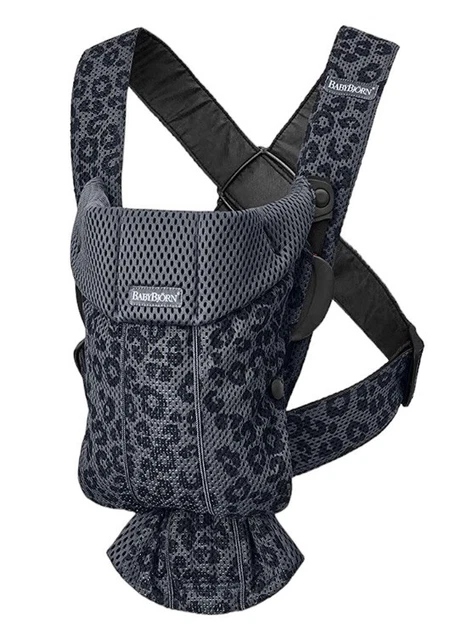 Portabebés BabyBjörn mini, malla, antracita/leopardo dura aproximadamente 12 meses