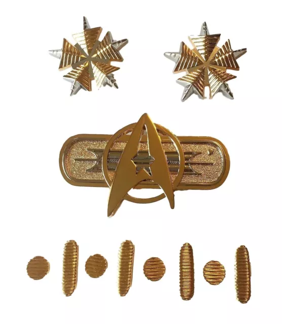 Star Trek Classic Movie Full Admiral Uniform Set of 11 Metal Pins