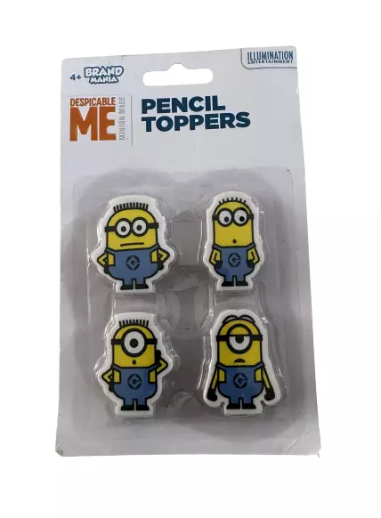 Despicable Me Minions Pencil Toppers (Eraser) set of 4