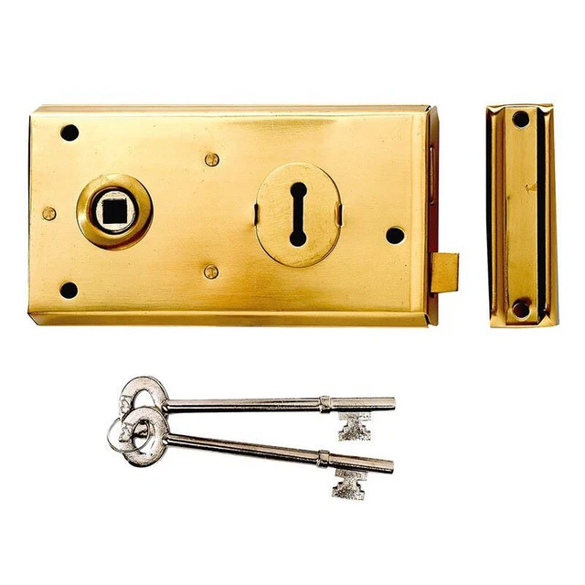 Yale Locks    P401 Rim Lock Polished Brass Finish 138 x 76mm Visi