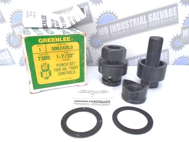 Greenlee - 730S - 5002435.3 - PUNCH SET For Oil Tight Controls 1-7/32in - (USED)