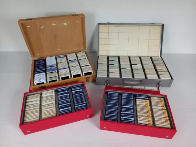 Job Lot Collection Of Over 1000 1960's & Early 70's 35mm Slides In Storage Boxes