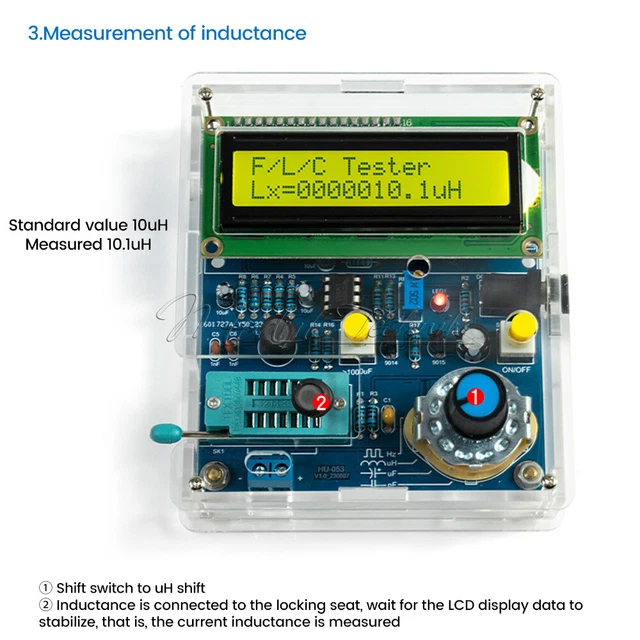 DC5V HIGH PRECISION Digital LCD Inductance Capacitance Meter Frequency ...