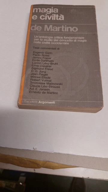 MAGIA E CIVILTA' - ERNESTO DE MARTINO - GARZANTI 1976, 9s24