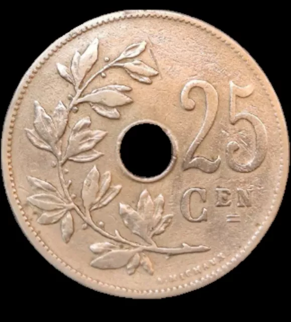 25 Centimes 1908– Léopold II. Niederländischer Text In Sehr Schön Erhaltung#10