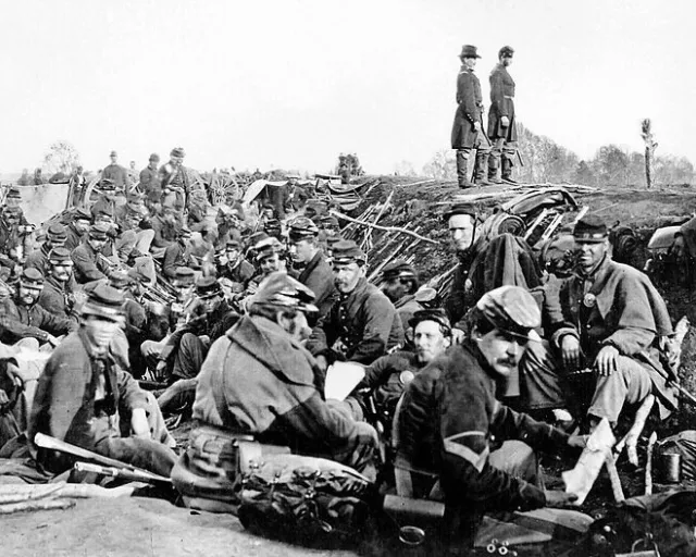 Union Soldiers in battle Fredericks Virginia Civil War Glossy 8 x 10 Photo