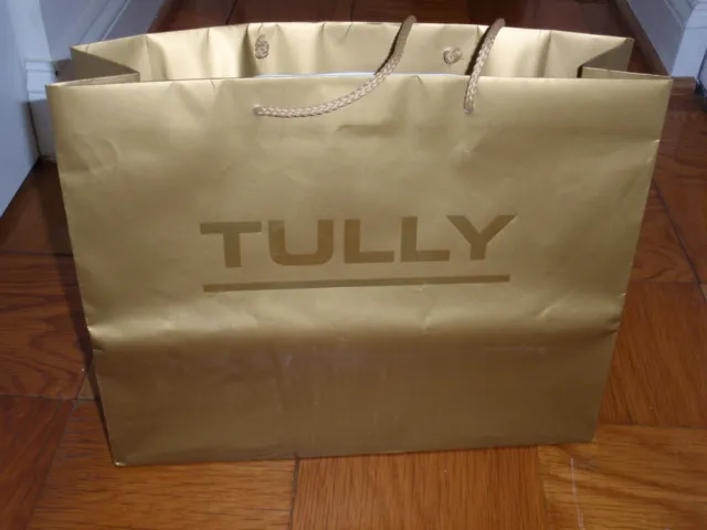 TULLY Gift Shopping Bag Sack - Size 13 x 16 x 4 3/4 - Gold