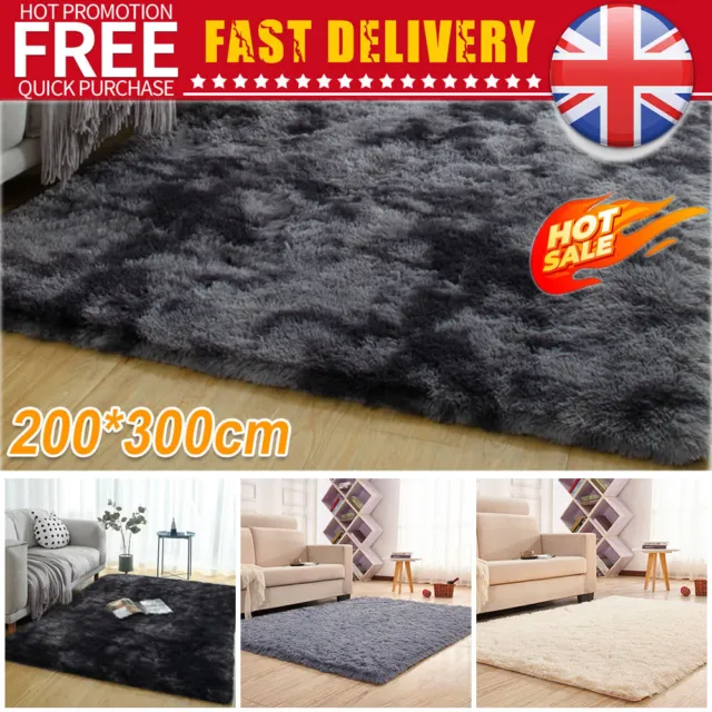 Anti-Slip Fluffy Rugs Large Shaggy Rug Super Soft Mat Living Room Bedroom Carpet