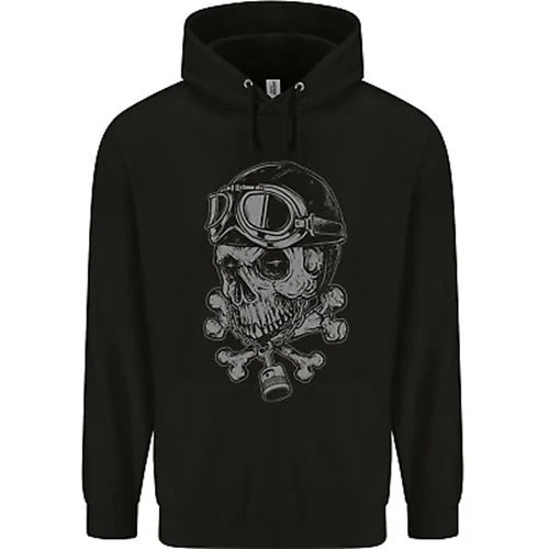 Biker Skull Rider Motorbike Motorcycle Childrens Kids Hoodie