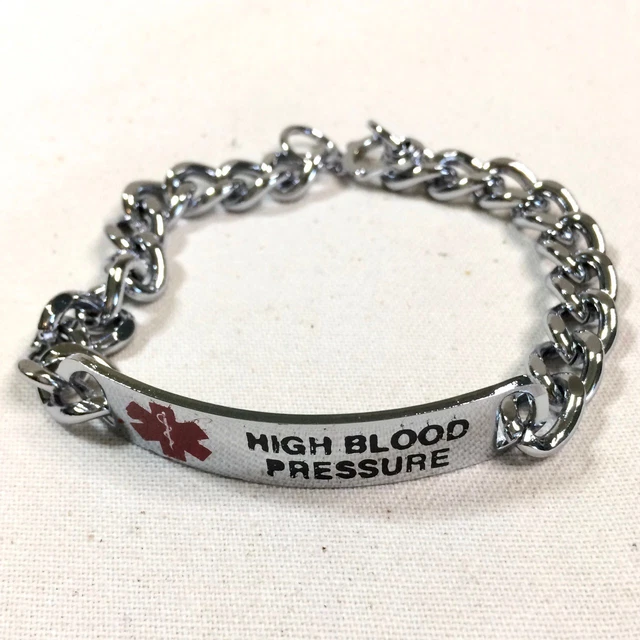 Vintage HIGH BLOOD PRESSURE Emergency Medical Alert ID Wristband Bracelet