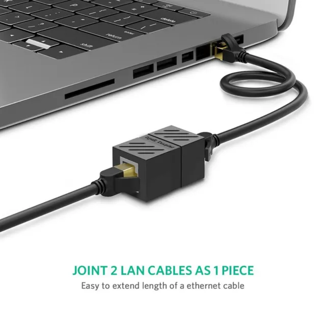 RJ45 Inline Coupler Cat6/Cat5e Ethernet Network Cable Extender Connector lot 2