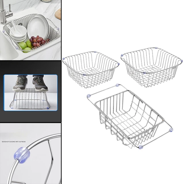 Égouttoir Télescopique En Silicone – S’adapte à L’évier De 29 à 54 Cm – Antidérapant Et Lavable Au Lave-vaisselle