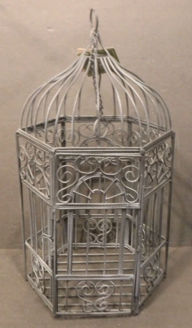 Summer Living Metal Wire Domed Bird Cage Hanging Tabletop Birdcage One Door