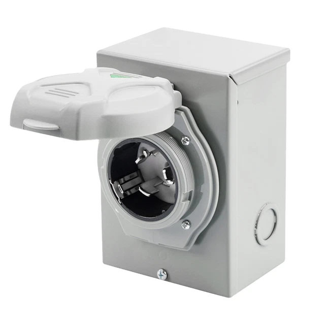 30 AMP GENERATOR Power Inlet Box 125V Generator Plug Outlet