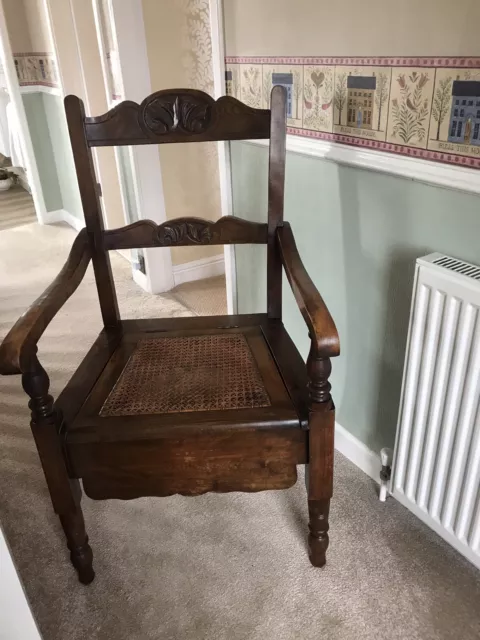 Vintage wooden store commode chair