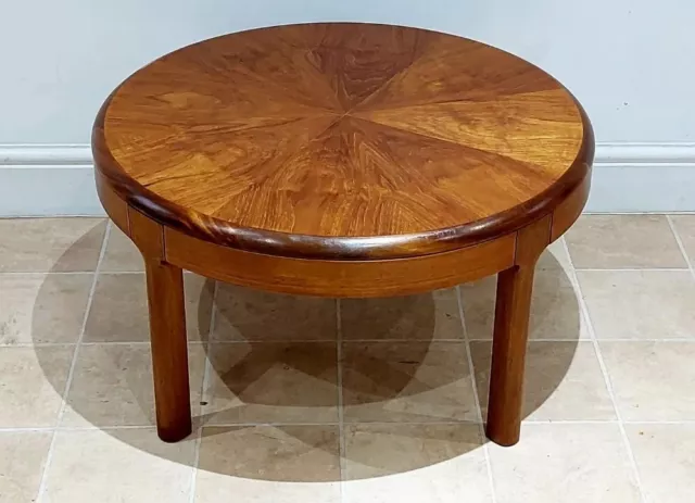 Teak Sunburst Starburst Round Coffee Side Table Retro Art Deco Danish Style