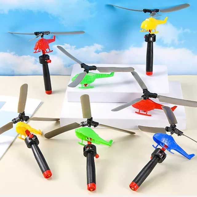 Pull Wire Bamboo Dragonfly Handle Outdoor Airplane Toy  Children's