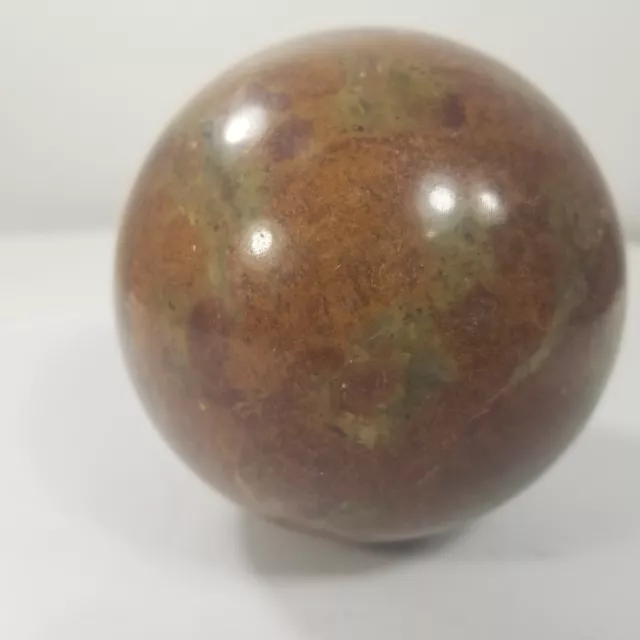 Large Sphere Marble Italian Hand Carved Stone Paperweight Heavy Round Ball 3.5”D
