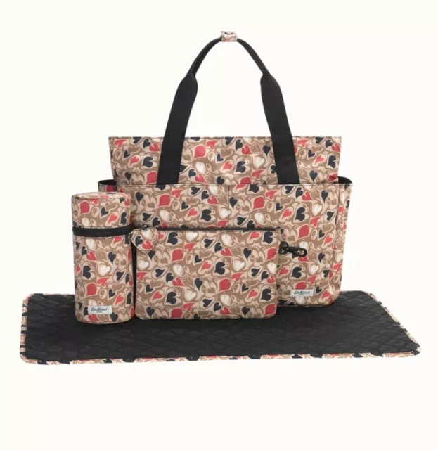 Brand New Cath Kidston Nappy Changing Bag Marble Hearts Ditsy Tote BNWT RRP £125