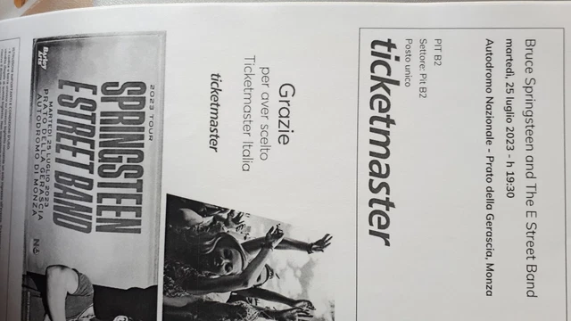 2 biglietti Bruce Springsteen Monza PIT B2