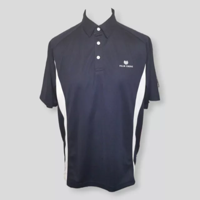 Palm Grove Polo Shirt Mens Size L Blue Short Sleeve Golf Polo Shirt