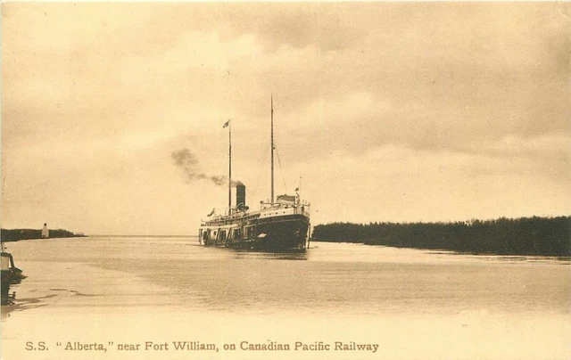 Canadian Pacific Railway C1910 SS Alberta Fort Williams Postcard Valentine 10448