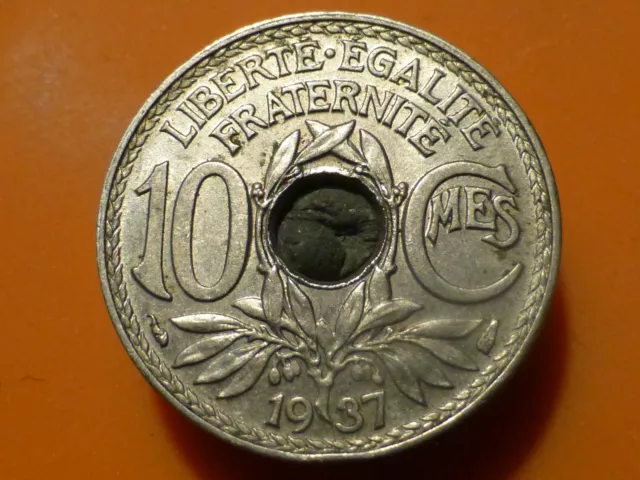 10 Centimes - Lindauer - 1937 - Cocarde Nette ! Rare Qualite Sup !