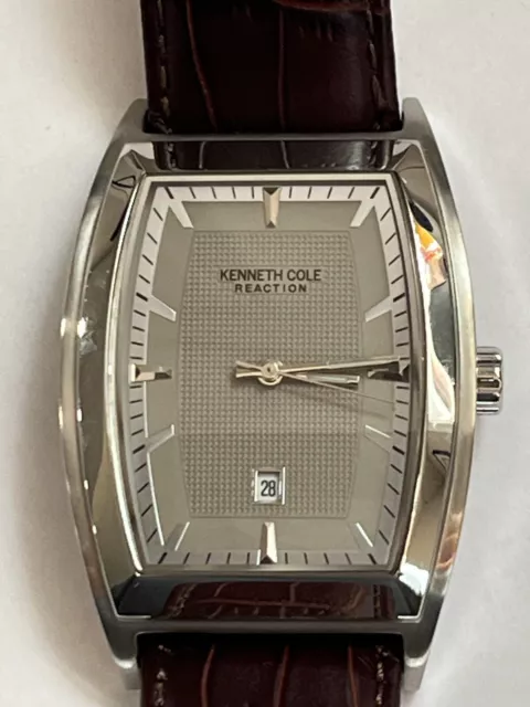 KENNETH COLE REACTION Men's Watch model KC1417 with brown leather wrist ...