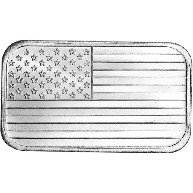 1 oz. SilverTowne Silver Bar - American Flag Design - 999 Fine