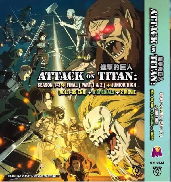 Attack on Titan: The Final Season Part 2 Vol. 1-12 End Anime DVD English  Dubbed