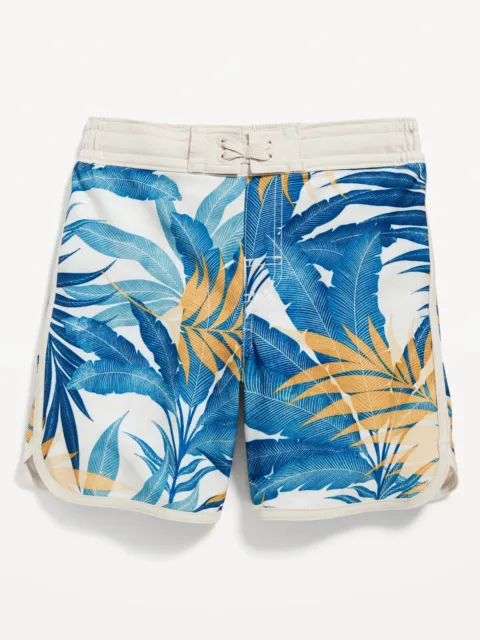 Old Navy Printed Dolphin-Hem Board Shorts for Boys L Golden Palm