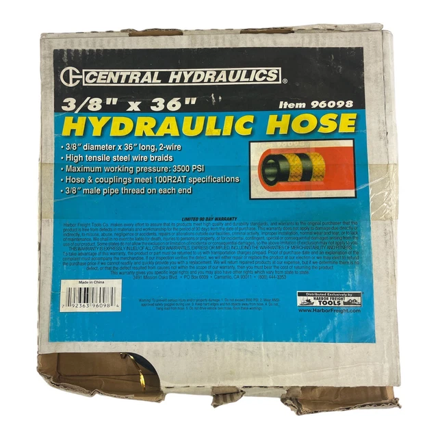 CENTRAL HYDRAULICS 3/8& X 36" Hydraulic hose 96098 33.83 PicClick CA