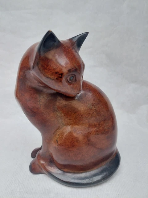 CHAT ASSIS EN Terre Cuite Piece Unique De L'artiste- Ooak Cat Katze