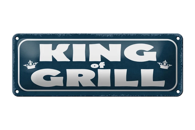 Blechschild King Of Grill Gewölbt 20x30 Cm – Witziger Grillspruch Als Deko Oder Geschenk, Made In Germany