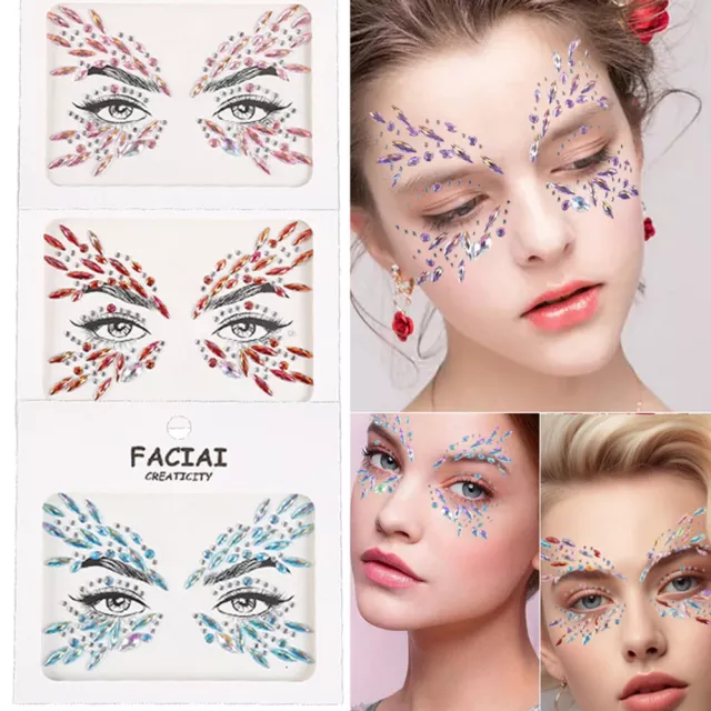 Face Stickers Crystal Tattoo Sticker Face Decoration Drill Stickers Adhesive