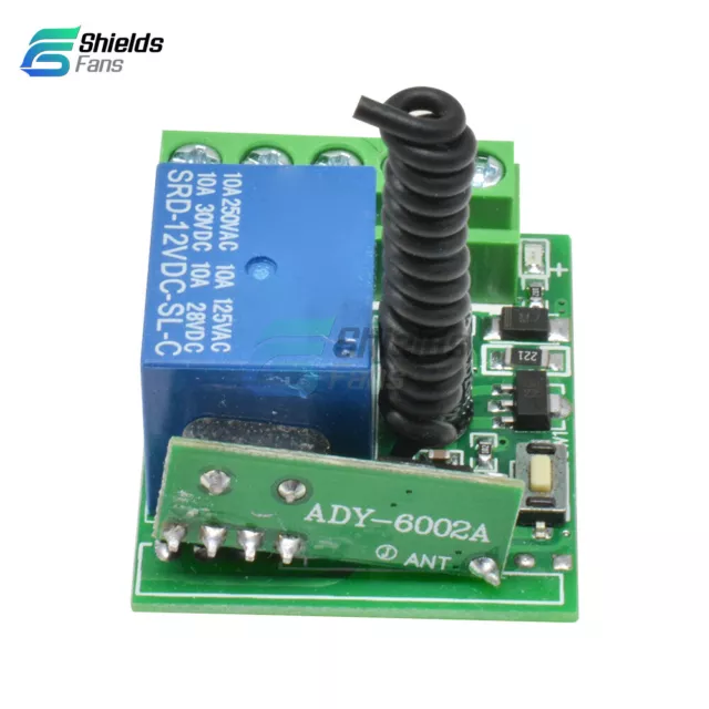1/2/5/PCS 433MHZ DC12V 10A 1CH Wireless Relay RF Remote Control Switch Receiver