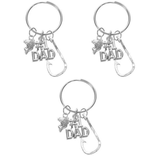 3x pendentif porte-clés pêcheur ornement porte-clés en métal