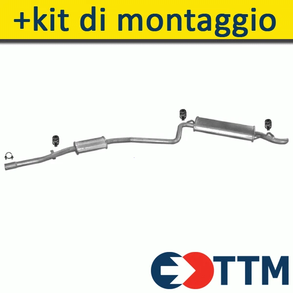 thumbnail: Sport Uitlaat Demper Zwart Staal - Voor Fiat Seicento Sporting 1.1i 54HP (1998-2010)